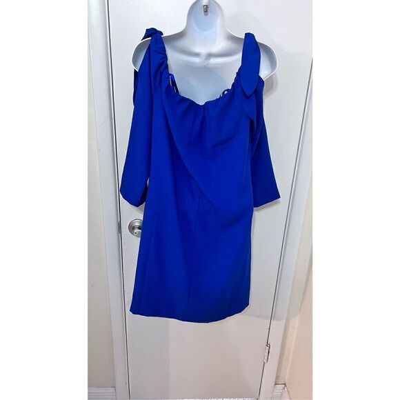 Club Monaco Solanga Off-the-shoulder Royal Blue Dress SZ 4 NWT - Picture 4 of 10